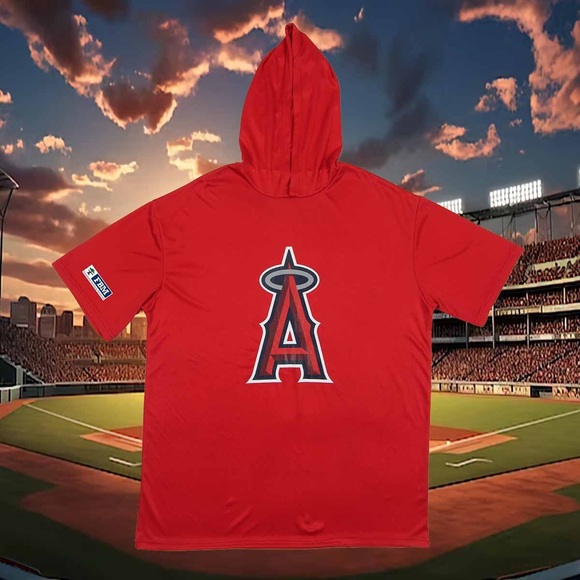 BNWT Los Angeles Angels of Anaheim Short Sleeved Hoodie - Picture 1 of 2